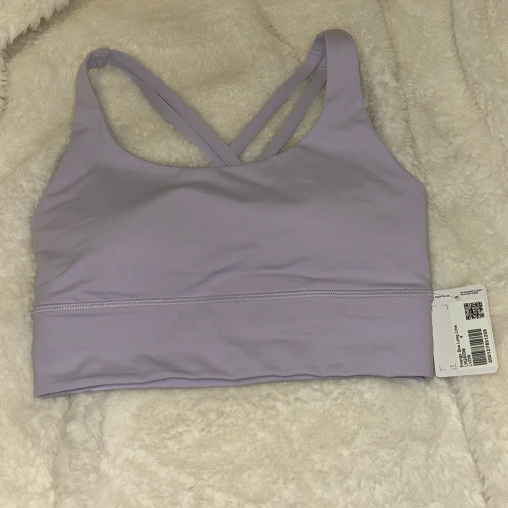 Lululemon energy long line bra size 4 lavender dew NWT